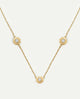 Necklace, three diamonds, yellow gold