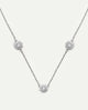 Necklace, three diamonds, white gold