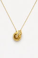 Duo necklace, semi paved, yellow gold